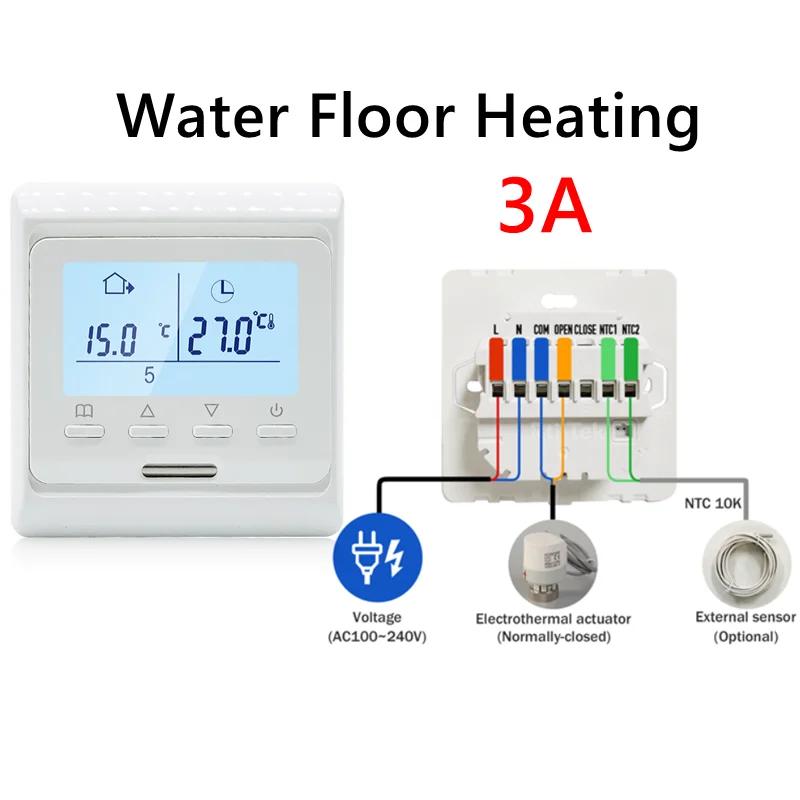 Intelligent Floor Heating Thermostat 100V-240V 3A 16A with WiFi Connectivity for Remote Temperature Control and Smart Scheduling