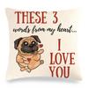 Cute Pet Pug Dog Digital Printing Short Plush Pillow Covers Decorative For Car Sofa Office Cushion Cover Home Goods 60X60Cm