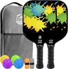 Pickleball Set of USAPA Fiberglass High Performance Polypropylene Honeycomb 4 2 Pickleball Lead Portable Carry Painting Pic-Ten Paddles, 2, Approved,