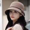 Autumn/Winter new bow hat for women, high-end bucket hat, casual versatile warm bucket hat, face-enhancing small basin hat