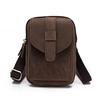 Mens Genuine Leather Travel Fanny Waist Belt Bag Pack Design Small Crossbody Messenger Bag 7" Phone Case