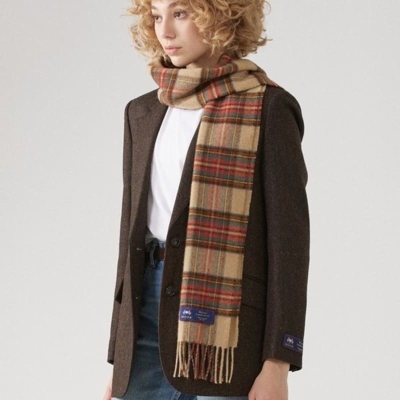 ABRAHAM MOON Шарф из мериносовой шерсти 25 см - Античный Дресс Стюарт