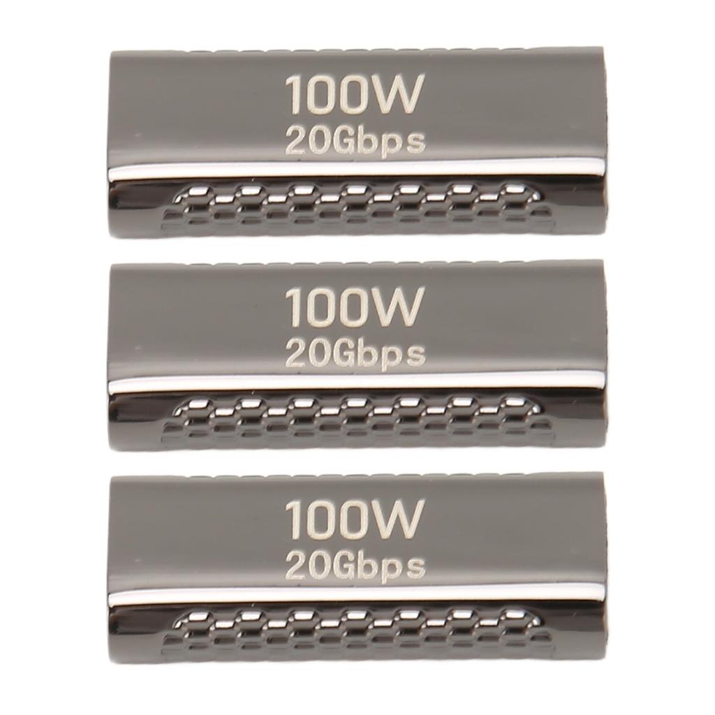 3 шт. USB C Female to Female адаптер с поддержкой передачи данных до 20 Гбит/с, подача питания 100 Вт, 8K 60 Гц