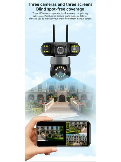 YOOSEE Wireless Triple-Lens HD Night Vision Surveillance Camera