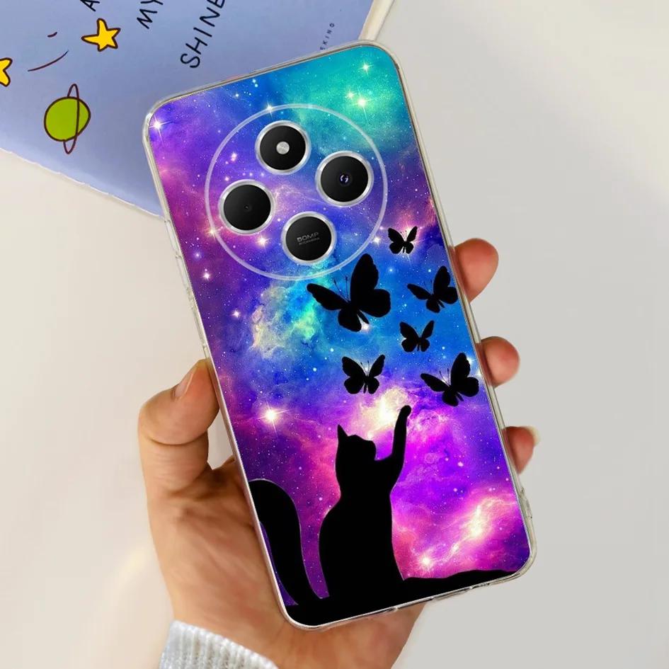 Чехол для Xiaomi Poco C75 2024 Новый Стильный Цветок Мягкий Прозрачный Силиконовый Чехол для Телефона Для Xiaomi Poco C75 4G C 75 PocoC75 Coque
