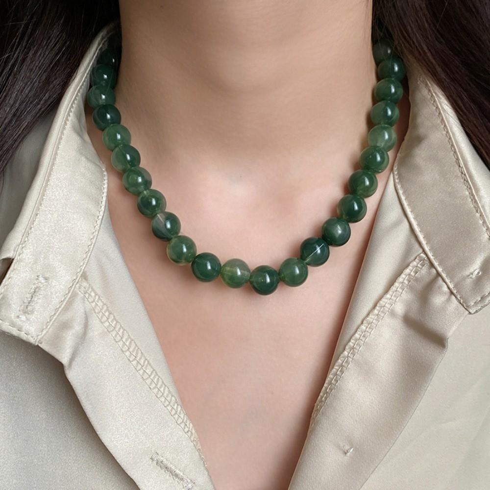 Smudging Round Beads Necklace Acrylic Collarbone Chain New Choker Necklace Gifts