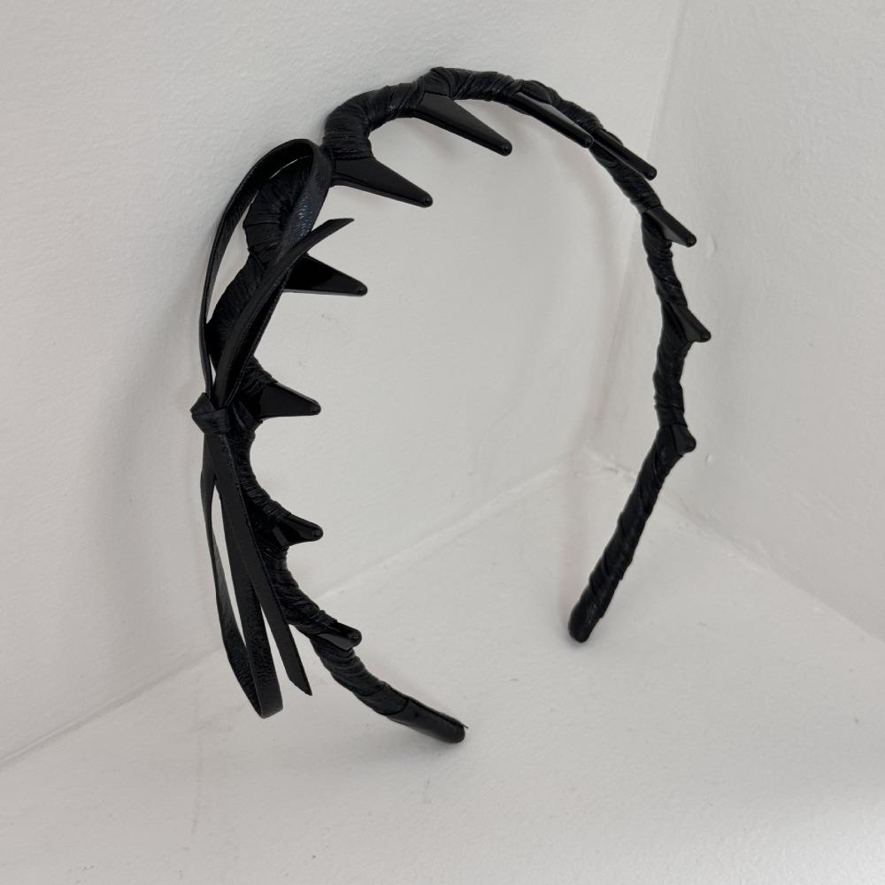 U-образная Волнистая Повязка на Волосы Тонкая Повязка из Искусственной Кожи Ретро Повязка на Голову с Бантом Девочка/Женщина