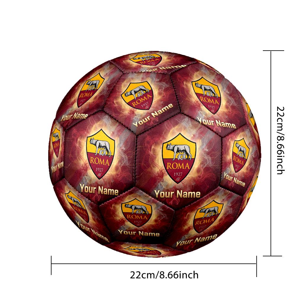Size 5 Football Custom Name Text, Outdoor Training Soccer BallAS Roma