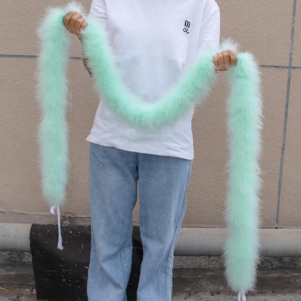 2M 50Grams Marabou Turkey Feathers Boa Trim for Crafts Needlework Shawl Party Scarf Carnival Costume Wedding Plumes Decoration