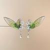 Transparent Green Elf Ear Clip Shiny Wings Ear Clip Unique Butterfly Earrings Cosplay