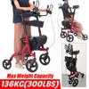 Black Elderly Walking Aid Stroke Hemiplegia Rehabilitation Equipment Handbrake Foot Brake 4 Unversal Wheels Adult Walker Leg Training