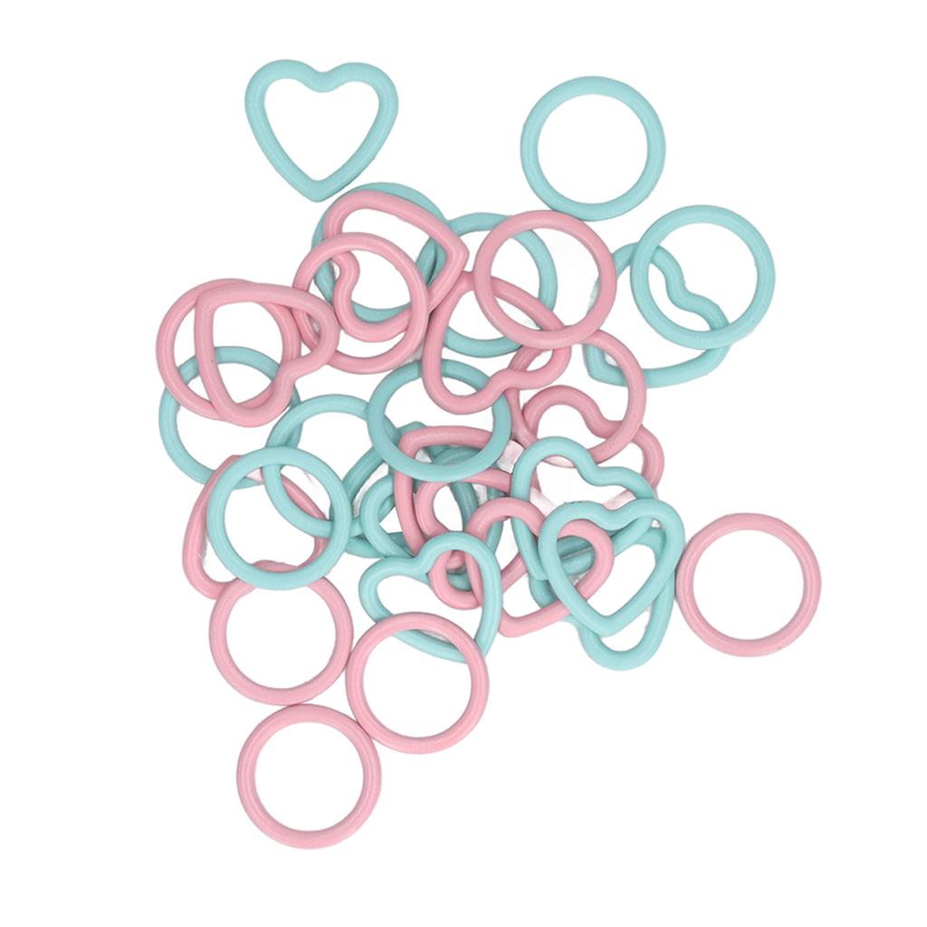 32pcs Knitting Stitch Markers Round Heart Shape Metal Crochet Marker Rings for DIY Handcrafted