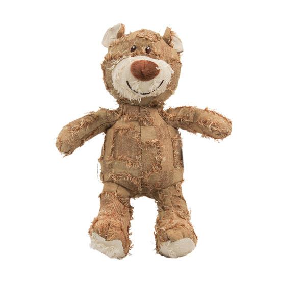 Squeaky Dog Chew Toy Interactive Plush Bear Toy with Sound Indestructible Dog Teeth Cleaning Toy for Aggressive Chewers