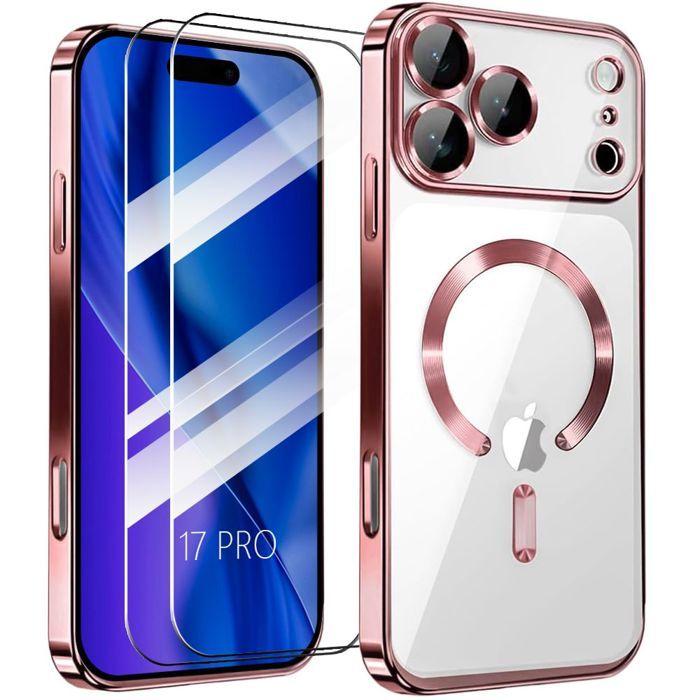 Coque de Protection - BOOLING - iPhone 17 Pro - Rose - Anneau Magnétique - 2 Verres Trempés