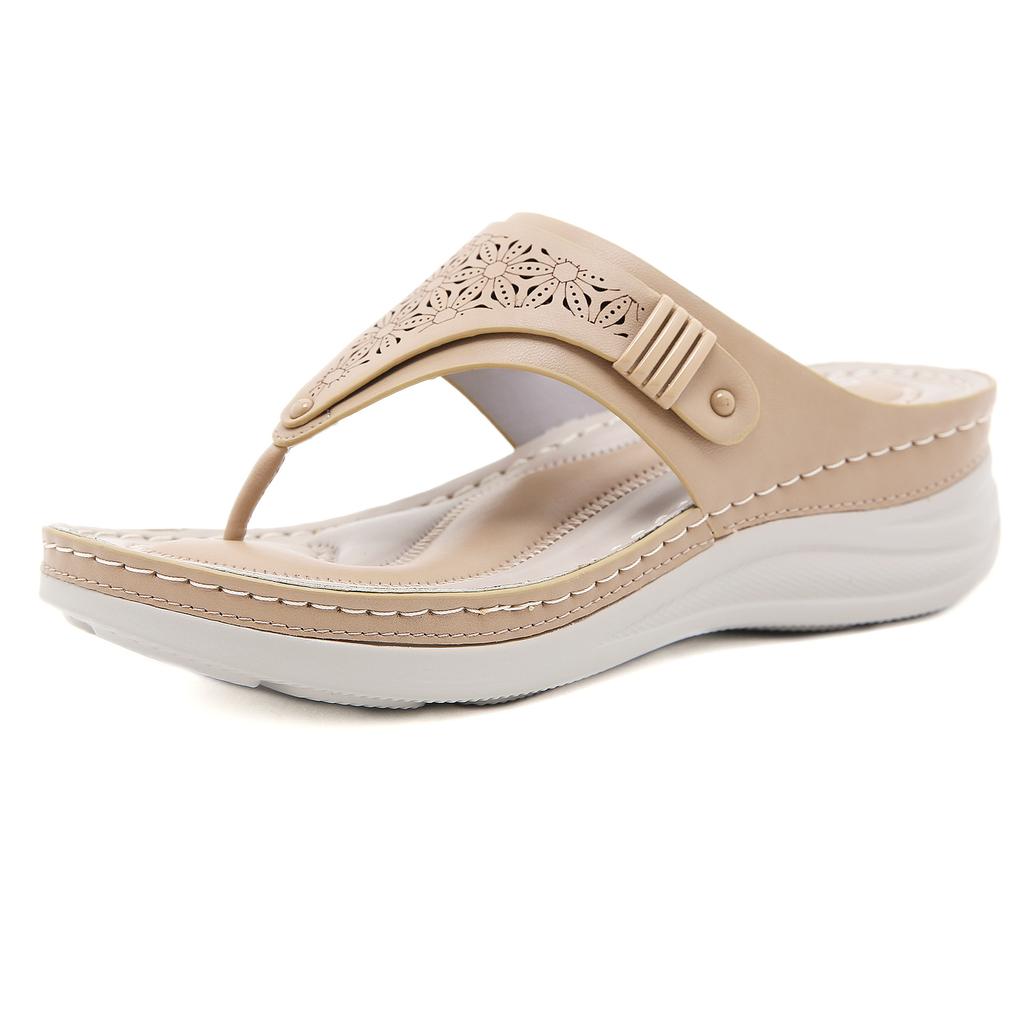 Shoes for Women Summer Plus Size 36-42 Fashion Comfortable Wedges Casual Flip Flops Hollow Out Non-slip Sandals Outside Slippers