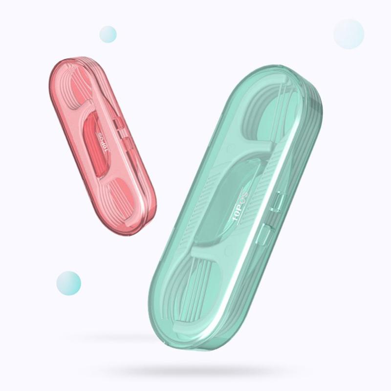 10 шт. в упаковке зубная нить портативная дорожная упаковка одноразовая сверхтонкая зубочистка коробка для хранения зубной нити уход за полостью рта