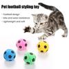 Cat Toy Ball Interactive Kitten Chew Toys Football Shape Bouncy Balls Bite-Resistant Promotes Exercise Reduces Anxiety Plaything for Cats