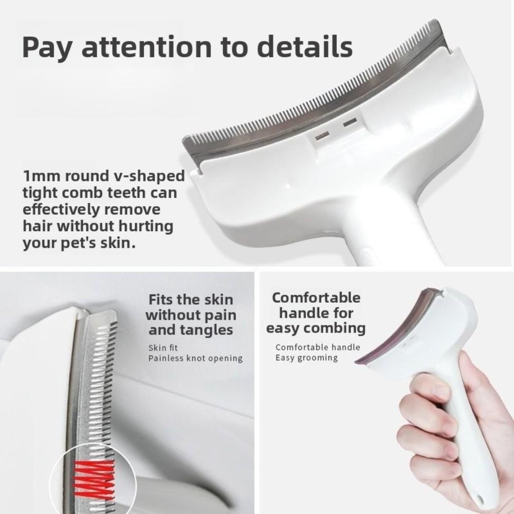 Нержавеющая Сталь Зубья Кошка Распутывающая Щетка Изогнутая Головка Эргономичная Ручка Собака Расчесывающая Расческа Анти-Колтун Питомцы Уход Товары