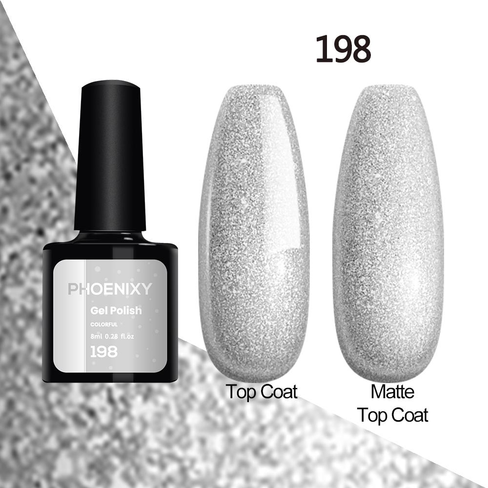 Лак для ногтей PHOENIXY, 8 мл, УФ-светодиодный гибридный лак для дизайна ногтей, гель-лайнер для маникюра, полупостоянная основа, верхнее покрытие, гель с блестками, блестящие цвета, гель