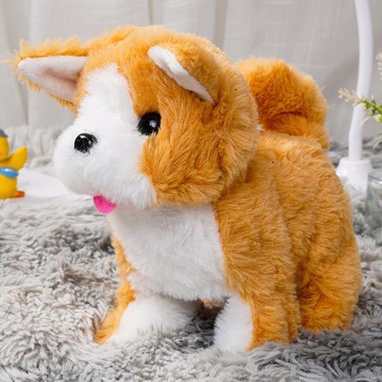 Cat Dog Plush Toy Will Bark Walk Tail Wagging Lovely Kitten Corgi Bichon Frise Poodle Husky Companion Soothe Toy Simulation Electric Plush Puppy Doll