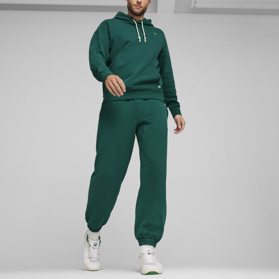 Puma Mmq Худи Однотонный Повседневный Пуловер Толстовка Мужские худи Зеленый 624011-43