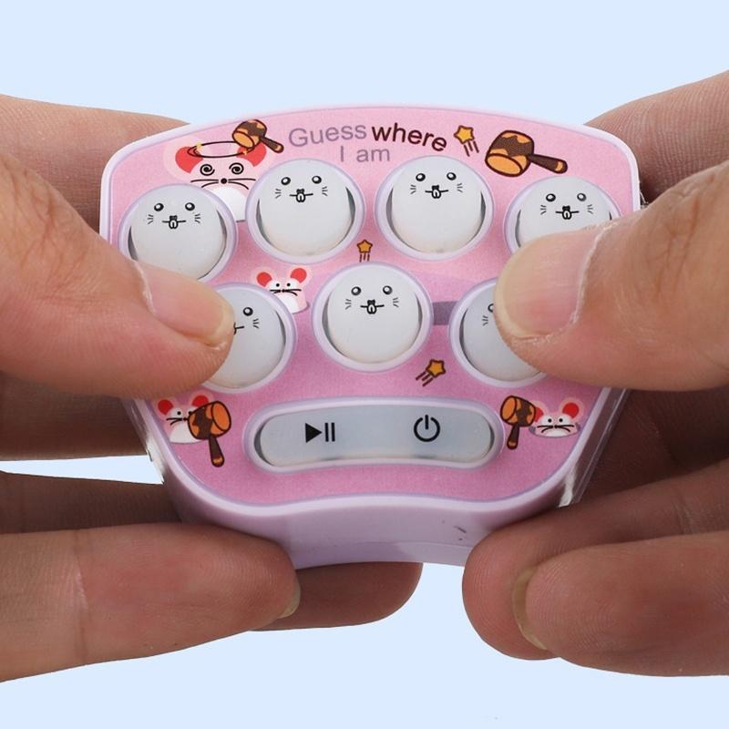 Whac-A-Mole Mini Handheld Game Console Cartoon Electronic Glowing Finger Training Stress Relief Toy Mini Keychain Mini Car Penda