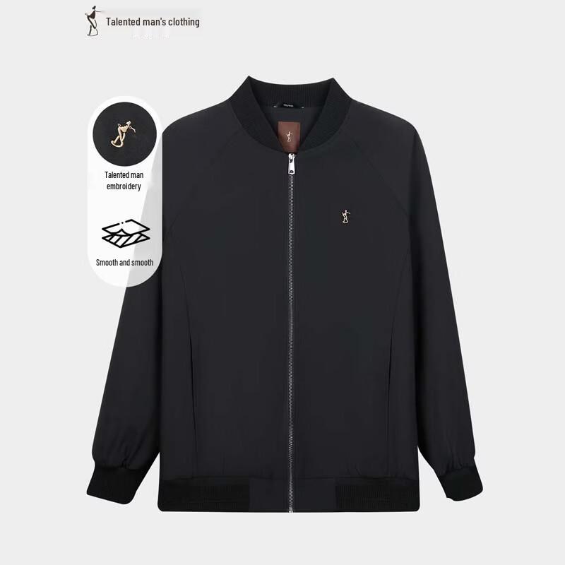 TRIES Men's Thin Embroidered Baseball Collar Jacket