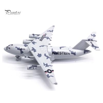 Puntos Education Toy Diecast C17 Транспортный самолет Откат Световой Звук Модель самолета