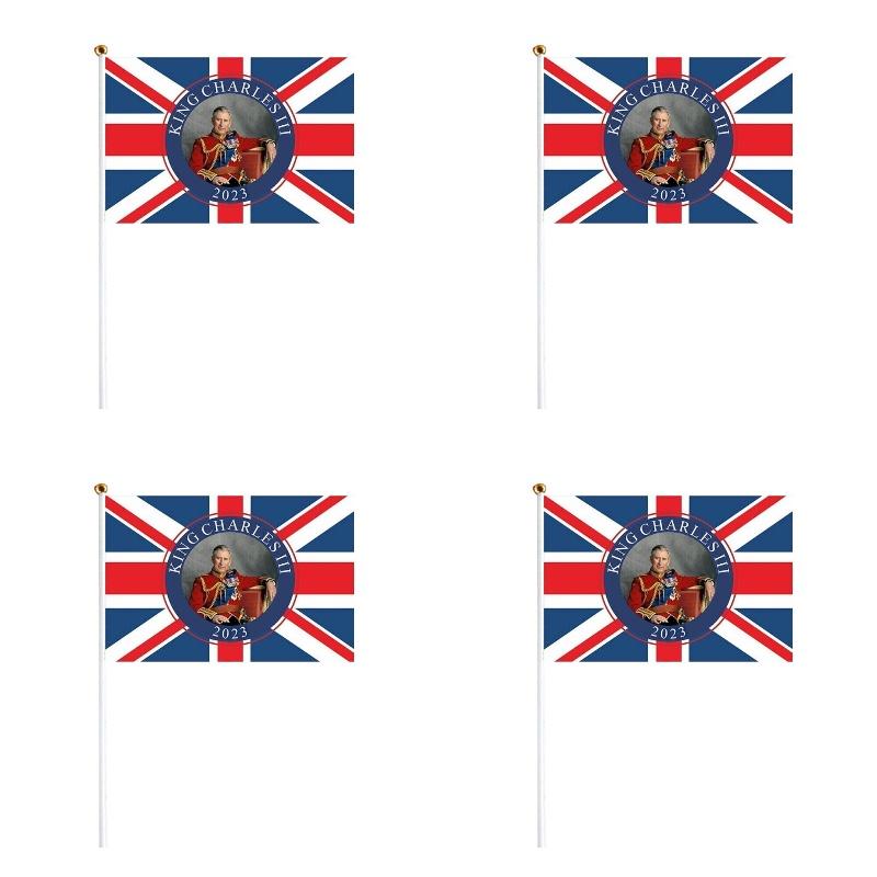 Ручной полиэстеровый флаг короля Карла III, яркие цвета и изысканное мастерство