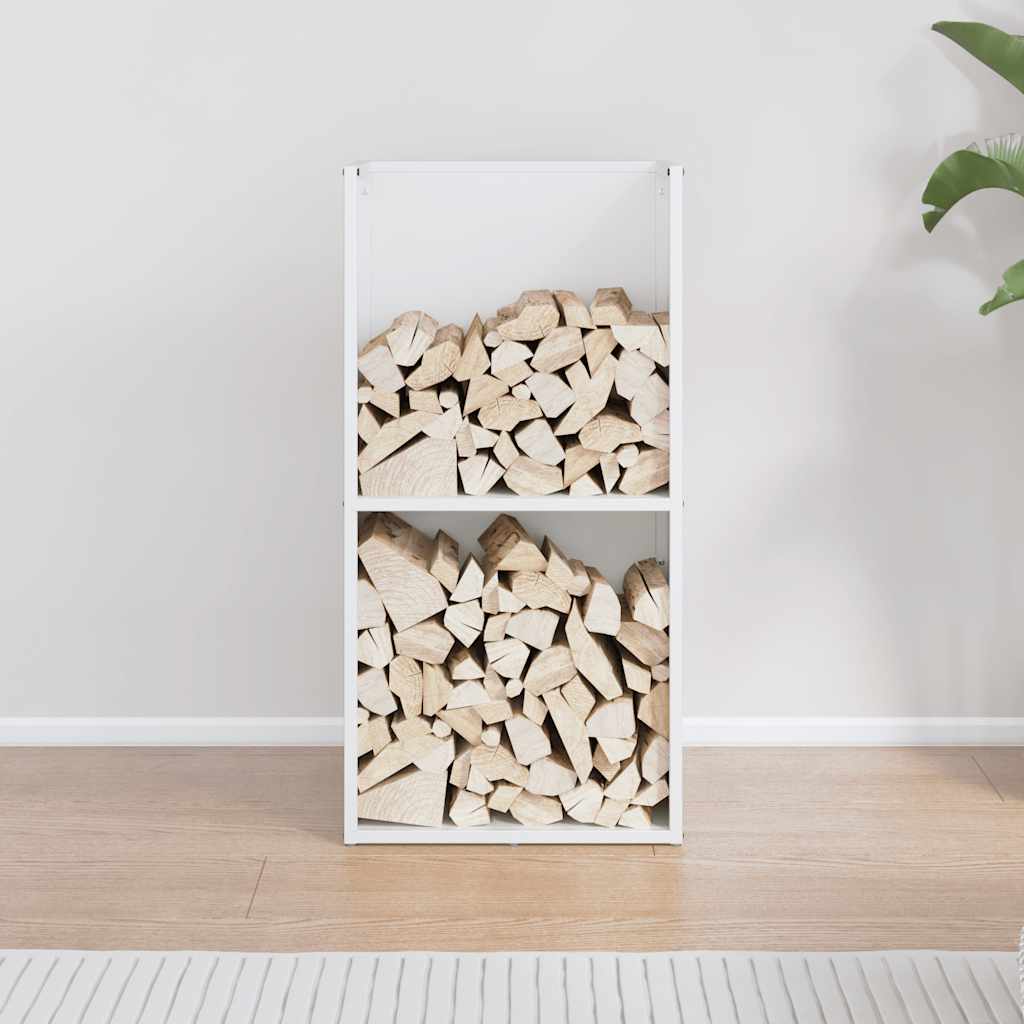 Firewood Rack White 40 x 30 x 80 cm Cold Rolled Steel