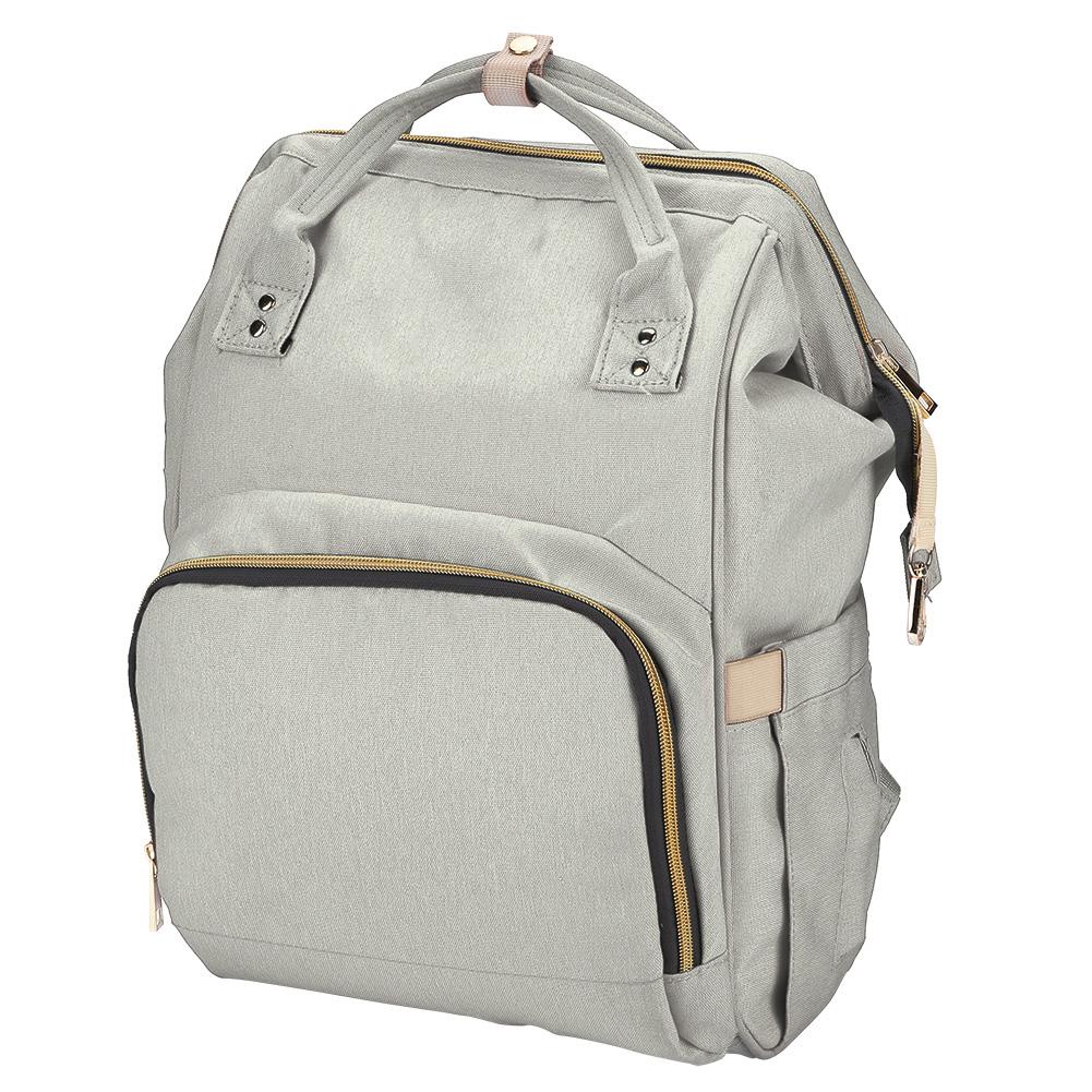 Сумка для детских подгузников с USB-интерфейсом, большая вместимость, водонепроницаемый рюкзак для подгузников, серый цвет