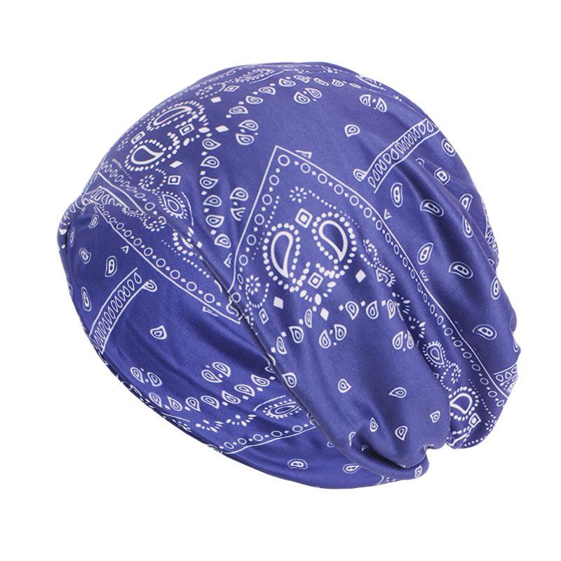 Elastic cloth multi-functional cashew flower headscarf hat, double-sided variegated printed scarf stacking hat, sweat-absorbing belt JDU-D