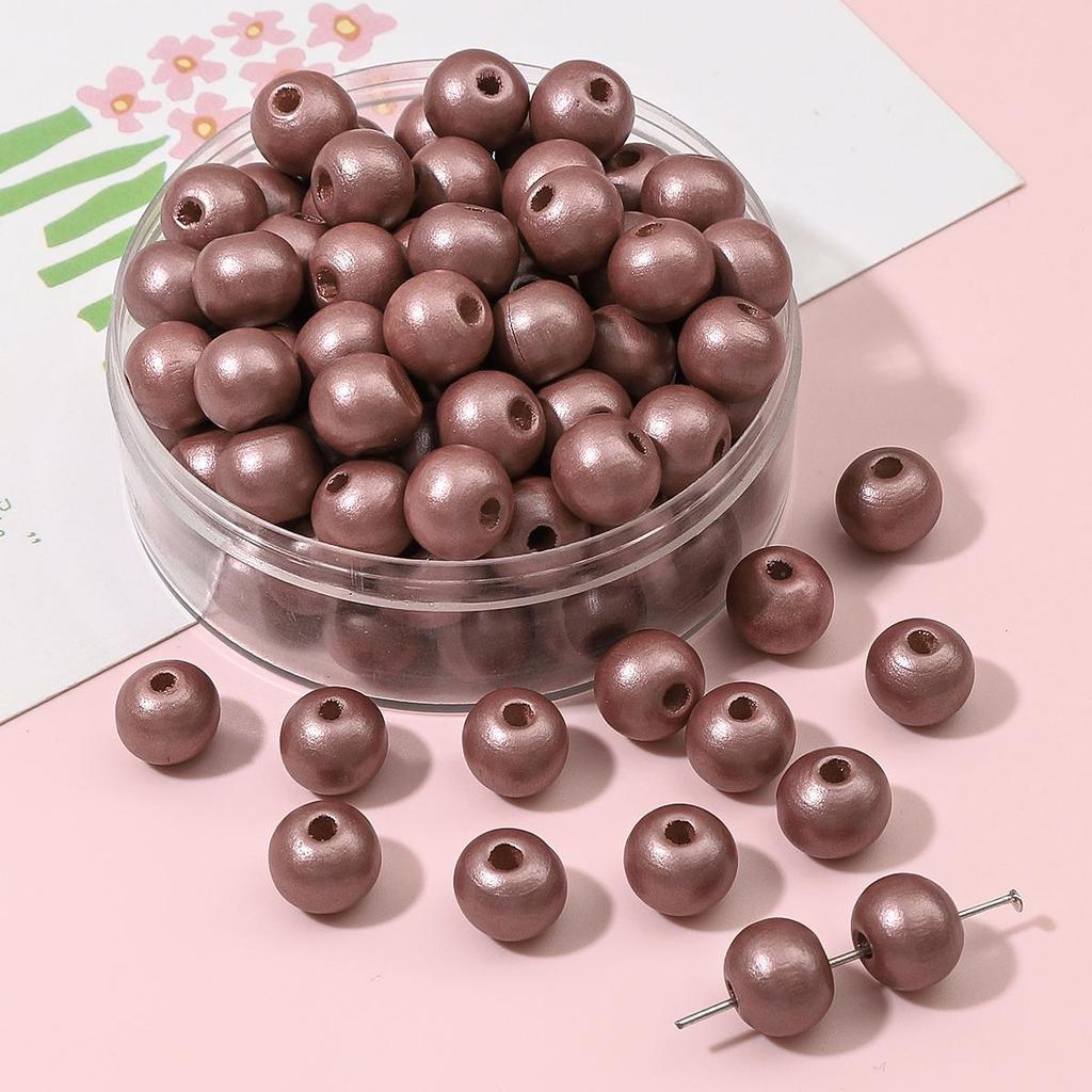 30 шт., 10 мм, круглые бусины из натурального дерева, перламутровые, окрашенные, для подвесок, браслета, ожерелья, бахрома, художественное ремесло, украшенные аксессуары ручной работы «сделай сам»