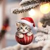 Плоский рождественский кулон в виде кошки, акриловый рождественский акриловый кулон, новогодний подарок
