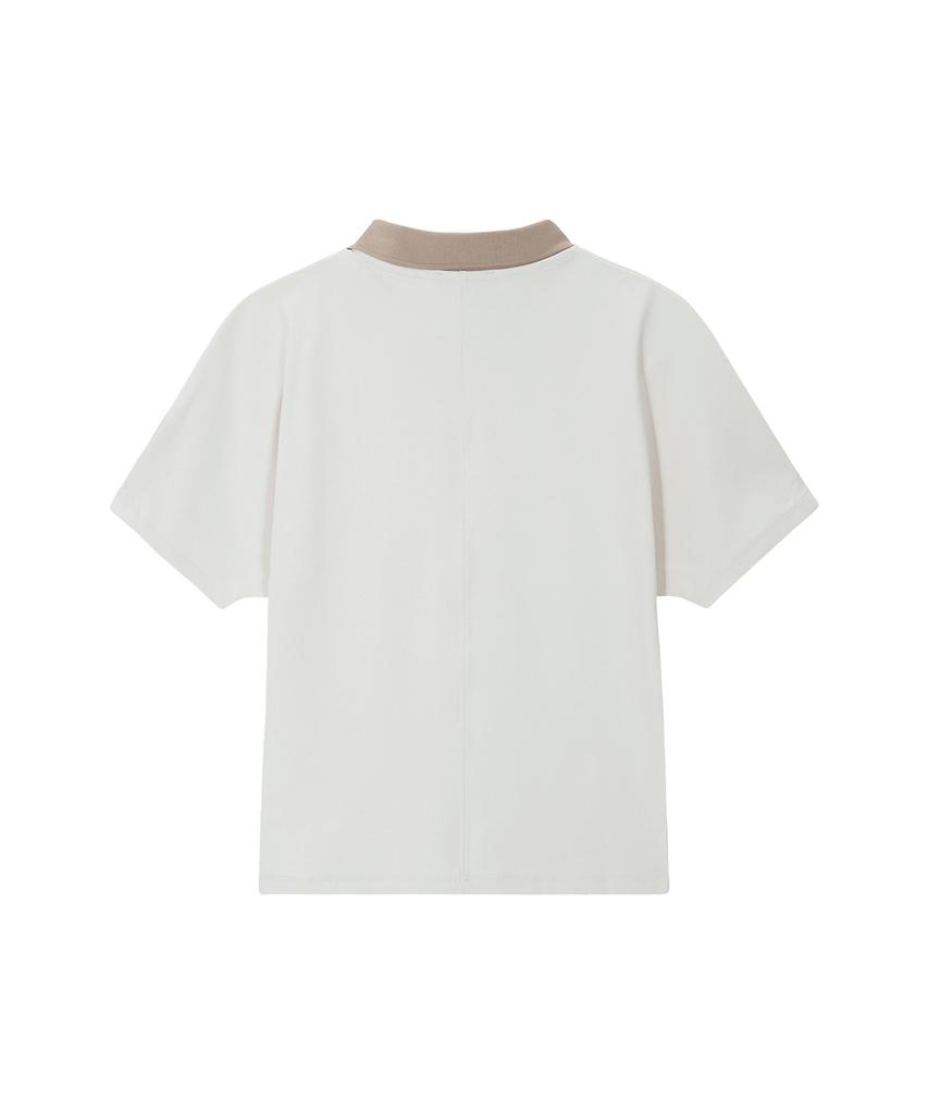 5HOURS Volume Raglan Collar-T _ Ivory
