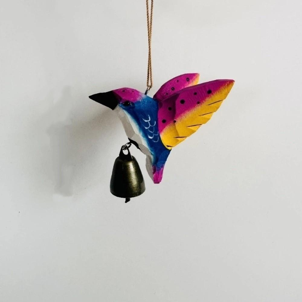 Home Decor Hummingbird Wind Chime Hanging Ornaments Wood Grain Bird Sculpture Christmas Decoration