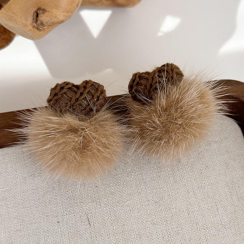 Простые новые коричневые геометрические серьги в стиле ретро с темпераментом, французские серьги, украшения для девочек