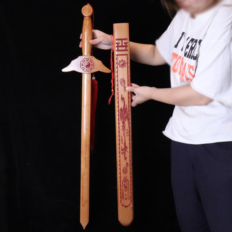 Wood Mahogany Sword Katana Sword Safe Carve Handicraft Peach Wood Toy Knife For Children Kids Chinese Traditional Gifts