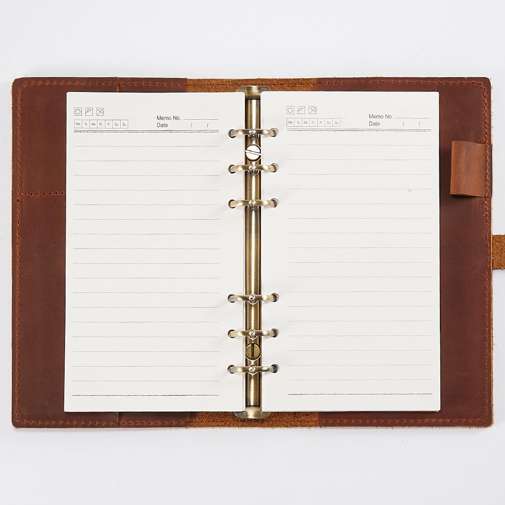 2024 High Quality Handmade Genuine Leather Notebook Journals Vintage 100g Dowling Paper Loose-Leaf Design