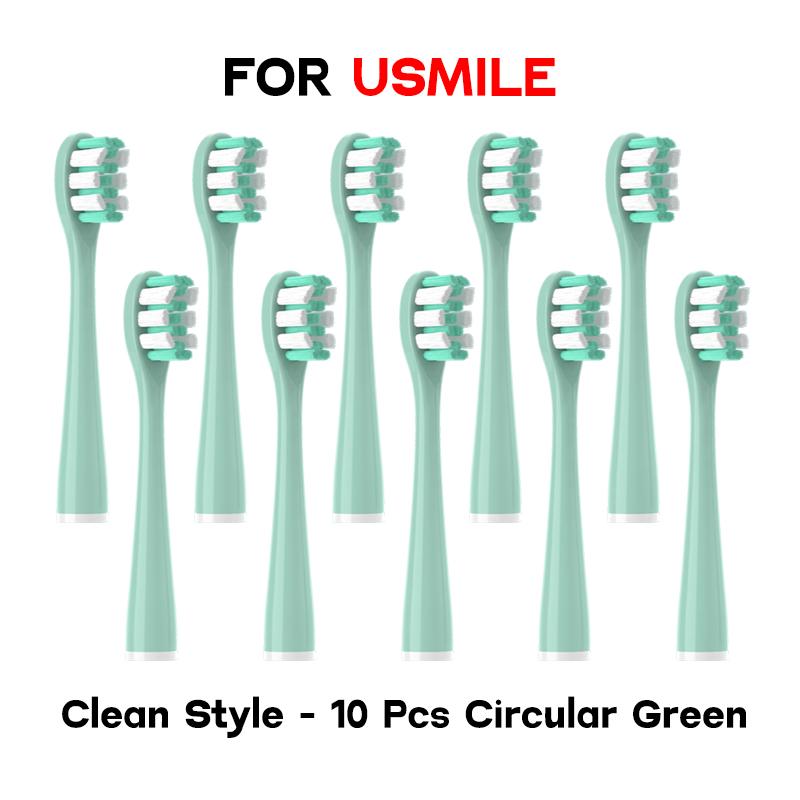 10 шт., сменные насадки для вакуумной щетки для Usmile Y1S/Y4/U1/U2/U3/P1/P4, полный спектр мягких насадок DuPont Sonic для электрической зубной щетки, чистящие насадки