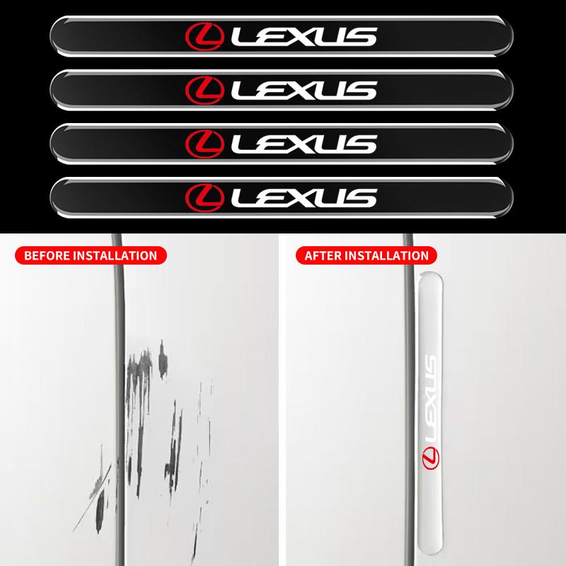 4pcs Car Door Edge Transparent Anti Scratch Protection Strips For Lexus FSPORT LBX NX RX 350h 450h ES UX 300e GS GX IS LS LX CTBW3