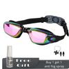 Colored Swimming Goggles for Adult Men & Women Swim Glasseswith Nose ClipEarplugantifog Spray