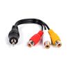 28Cm 3.5Mm Jack Av Male To 3Rca Female Audio Video Cable Cord Stereo Adapter