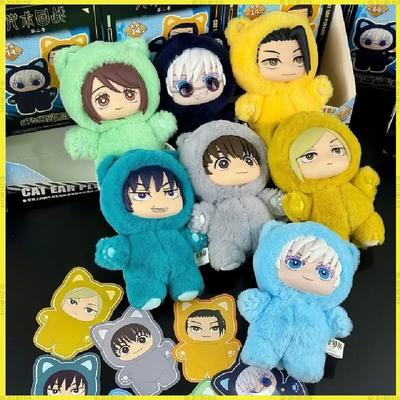 %%Новинка в наличии Оригинальный Eaki Jujutsu Kaisen Сезон 2 Вечеринка в кошачьем парке Годзё Сатору Плюшевая кукла-брелок-модель для коллекции в слепой коробке