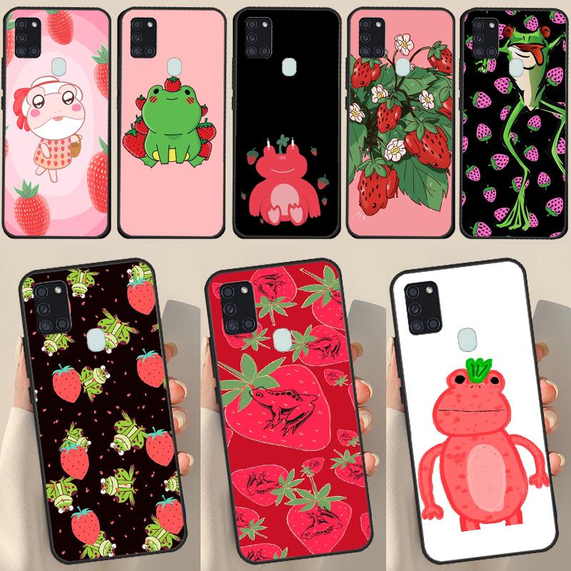 Cottagecore Fruit Strawberry Frog для Samsung Galaxy A34 A54 A14 A71 A51 A31 A11 A12 A22 A32 A52 A72 A50 A13 A53 чехол
