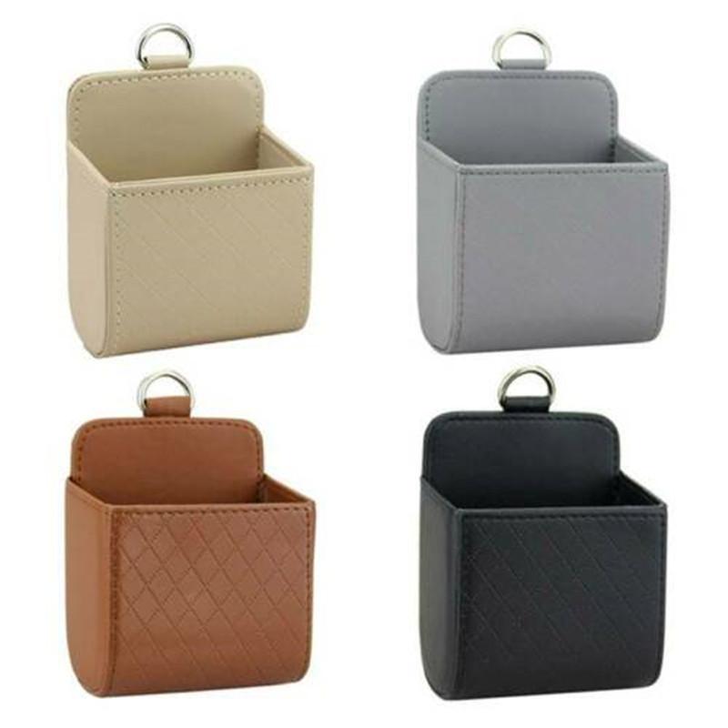 Car Net Pocket Auto Vent Outlet Trash Box Car Phone Holder Storage Bag Organizer Automobile Hanging Box Car Styling