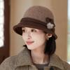 Imitation Wool Warm Bucket Hat Autumn and Winter Hat Women's Elegant British Wind Basin Hat Retro Bucket Hat