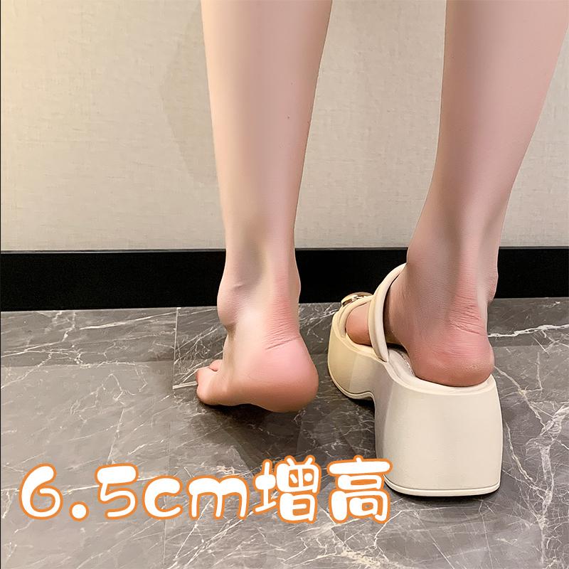 Set Toe Модные женские тапочки Летние новые большие носки с блестками Простая текстура Толстая подошва Женские сандалии Тапочки Sandalias De Mujer