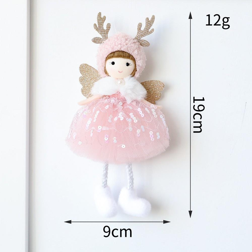 Sitting Elf Doll Angel Pendant Cute Little Girl Christmas Tree Ornaments Hanging Decorations Kids Children Day Gift