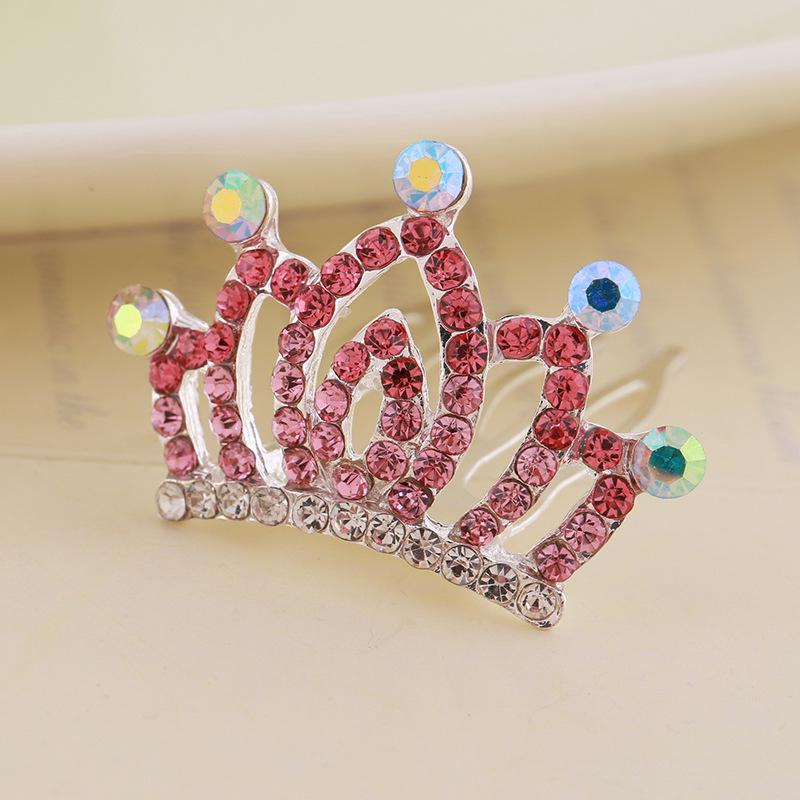 Kids' Rhinestone Crown Comb - Cute Princess Tiara Hair Accessory for Birthdays
